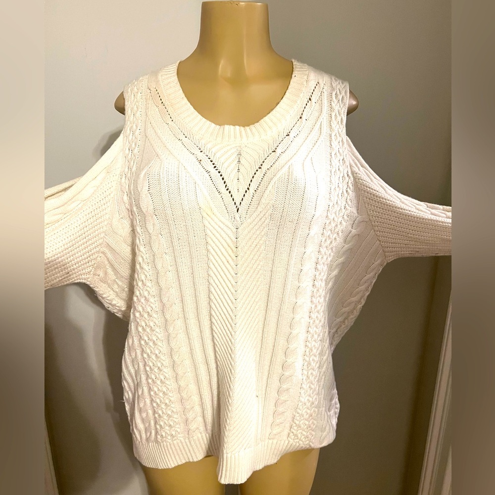 Cold Shoulder Chunky Knit Sweater